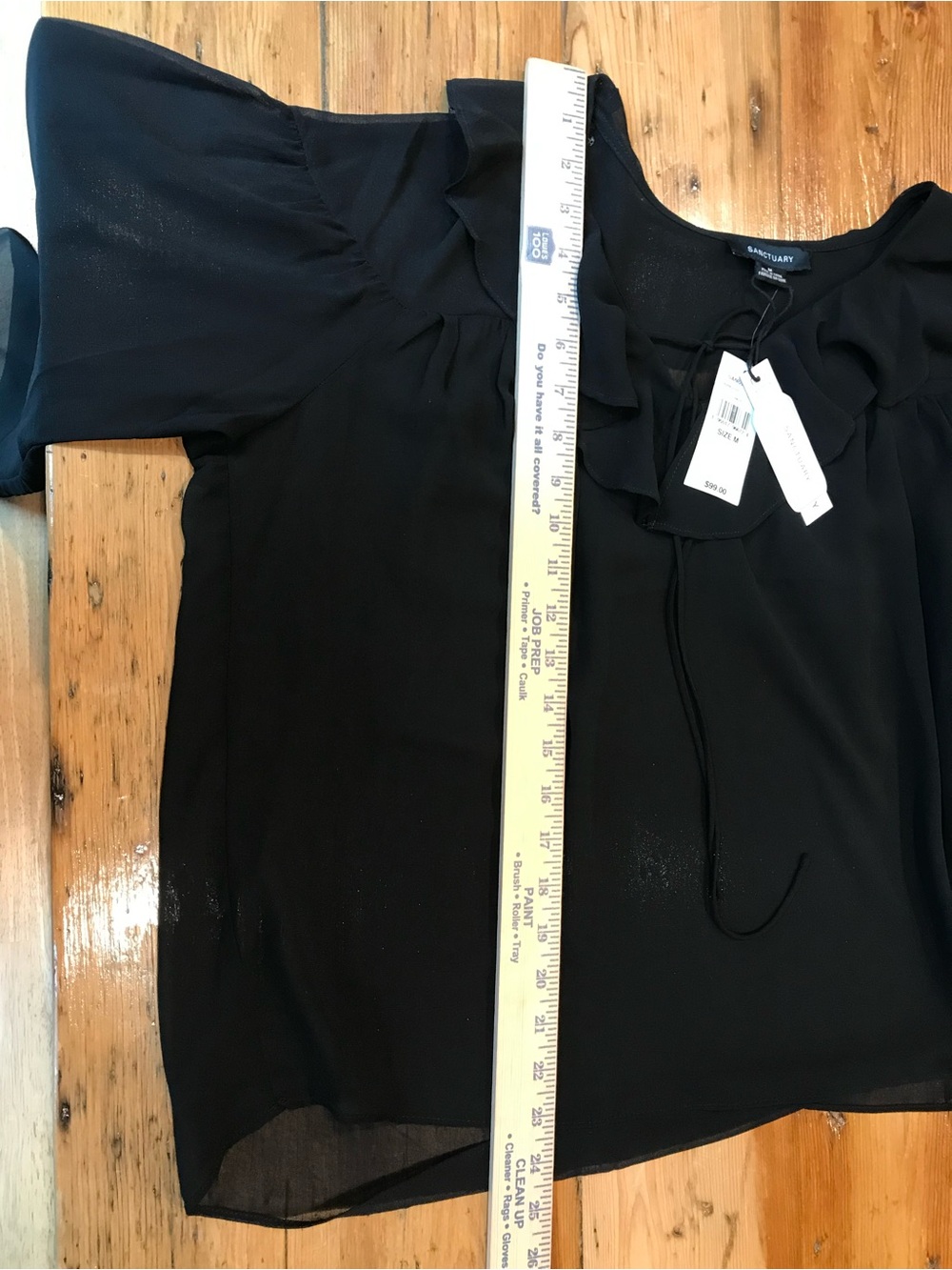 Sanctuary Chiffon V-Neck Blouse Top in Black NWT - Picture 8 of 8